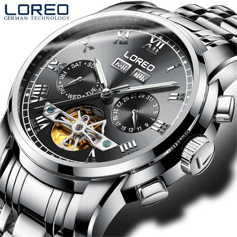 Wristwatches LOREO Mechanical Watches Fashion Luxury Men's Automatic Watch Clock Business Luminous Waterproof Wristwatch Relogio Masculino, Gold
Wristwatches LOREO Mechanical Watches Fashion Luxury Men's Automatic Watch Clock Business Luminous Waterproof Wristwatch Relogio Masculino, Gold
