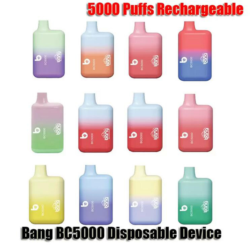 Bang BC5000 Disposable E cigarette Device Kit 5000 Puffs 650mAh Rechargeable Battery Prefilled 11ml Cartridge Pod Vape Pen Box
Bang BC5000 Disposable E cigarette Device Kit 5000 Puffs 650mAh Rechargeable Battery Prefilled 11ml Cartridge Pod Vape Pen Box
