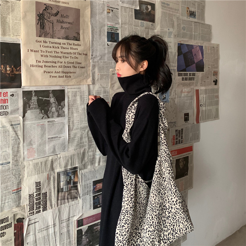 Sweater Dress Women Turtleneck Office Lady Casual Elegant Knitted Dress Long Sleeve Dress Korean Autumn Winter 210521