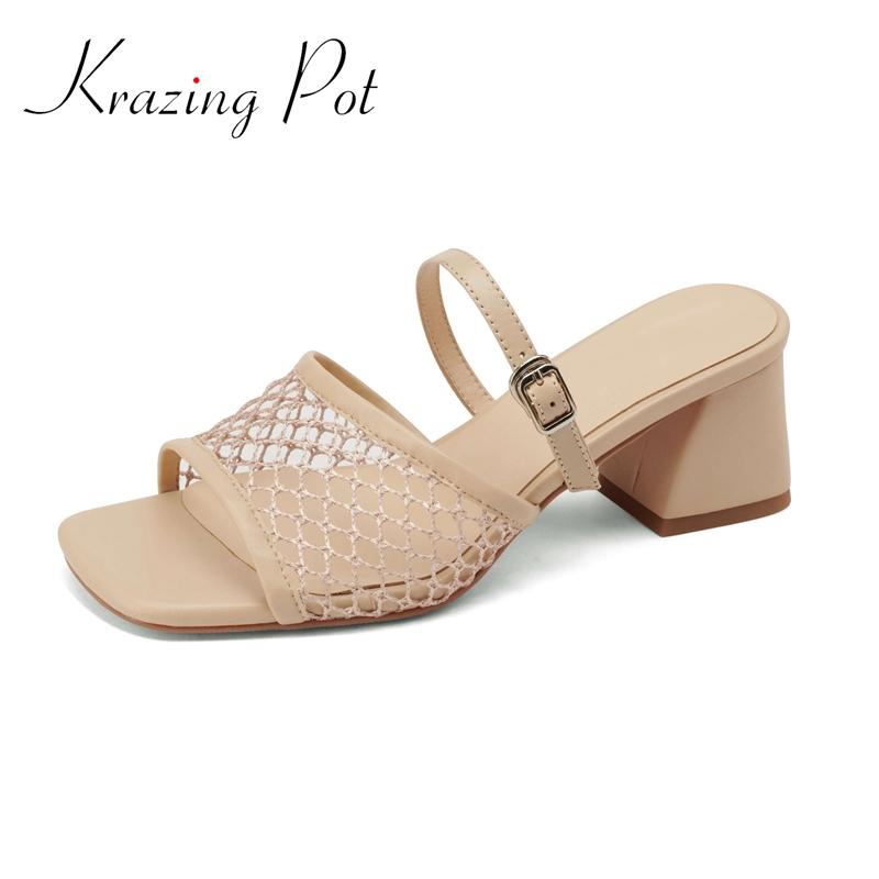 Sandals Krazing Pot Open Toe Full Grain Leather Mules Gentlewomen High Street Fashion Limited Brand Shoes Slip On Women L86, Black
Sandals Krazing Pot Open Toe Full Grain Leather Mules Gentlewomen High Street Fashion Limited Brand Shoes Slip On Women L86, Black