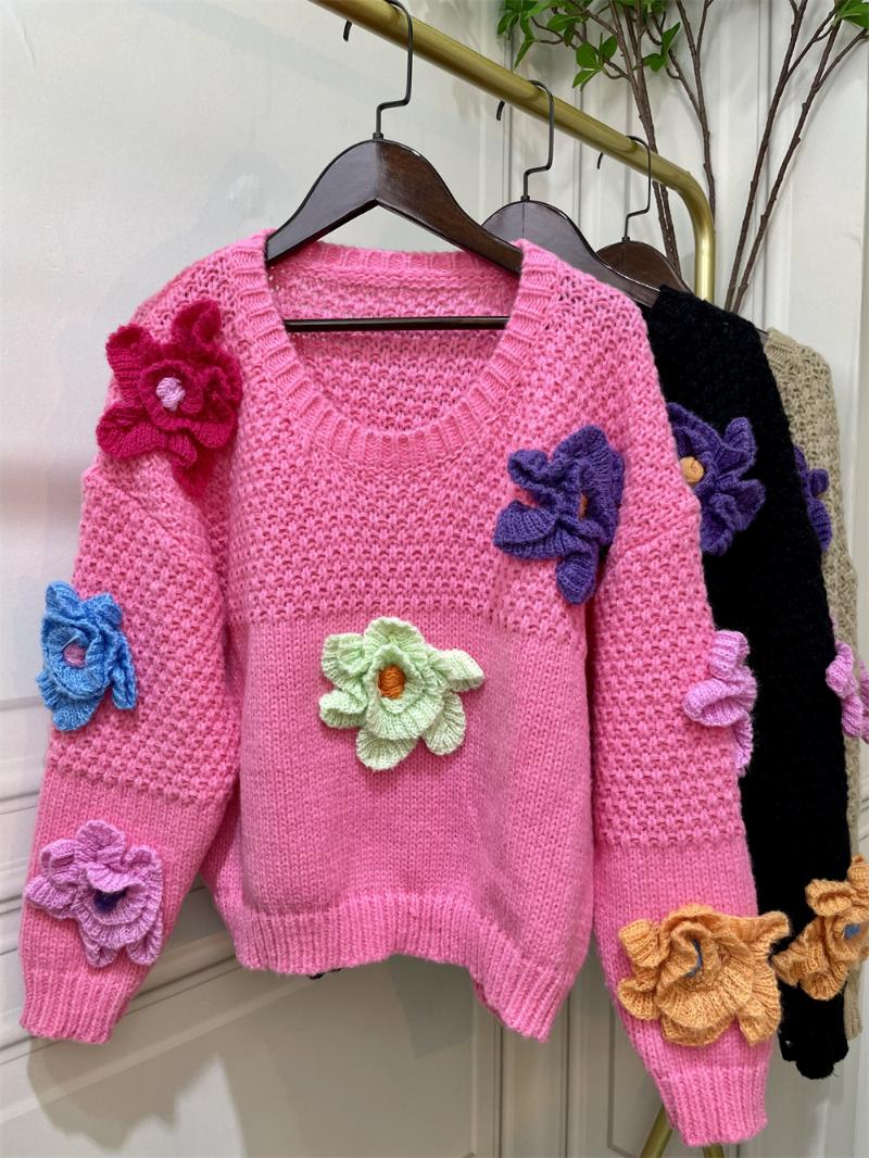 Women's Sweaters Vintage Knitted Pullover Women 2021 Autumn Winter Three-Dimensional Color Hook Flower Knitwear Fashion Loose Jumper, Black
Women's Sweaters Vintage Knitted Pullover Women 2021 Autumn Winter Three-Dimensional Color Hook Flower Knitwear Fashion Loose Jumper, Black