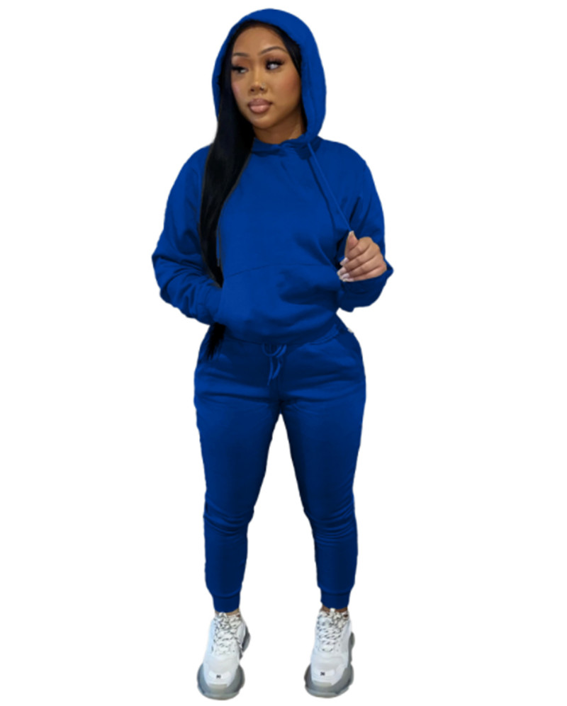 Fall Winter Jogger suits Women fleece tracksuits long sleeve hooded hoodie Sweatpants Two 2 Piece Sets Casual thick sweatsuits Wholesale sportswear Bu