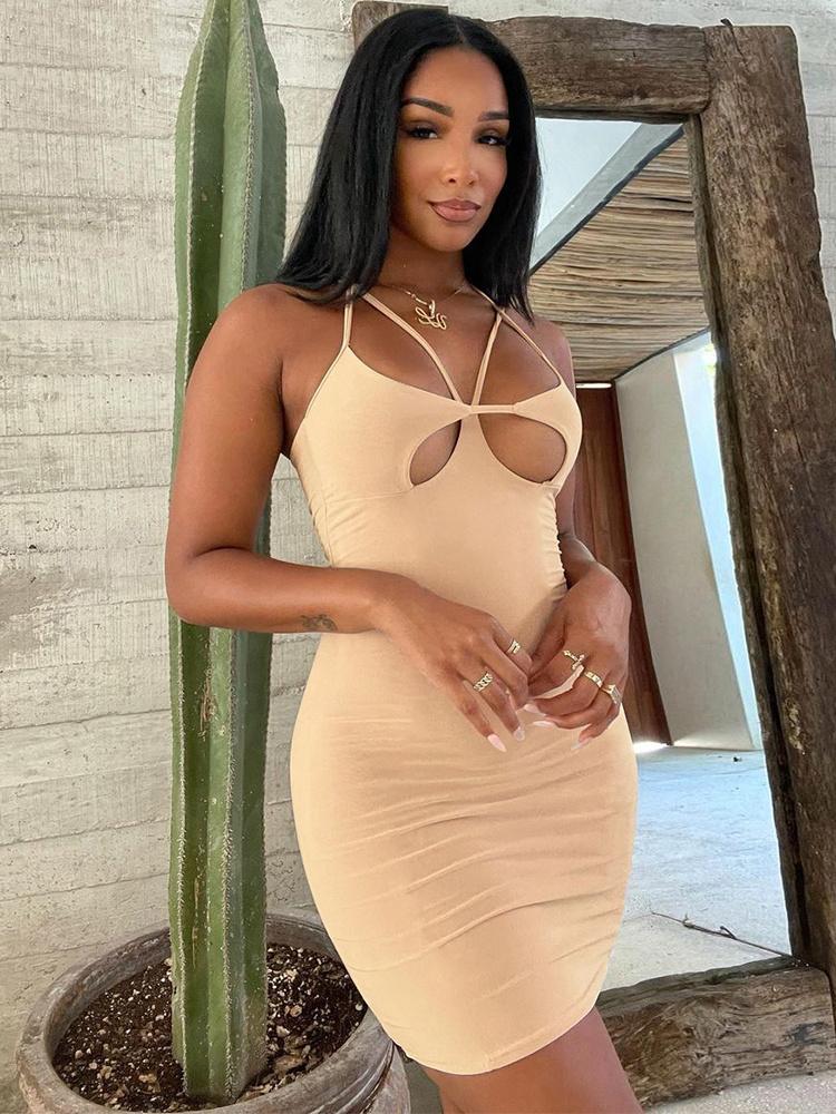 Casual Dresses Halter Solid Mini Dress Women Sexy Bandage Sleeveless Hole Cleavage Body Shaping Hip Skirt Midnight Style Female Partywear 20, Black;gray
Casual Dresses Halter Solid Mini Dress Women Sexy Bandage Sleeveless Hole Cleavage Body Shaping Hip Skirt Midnight Style Female Partywear 20, Black;gray