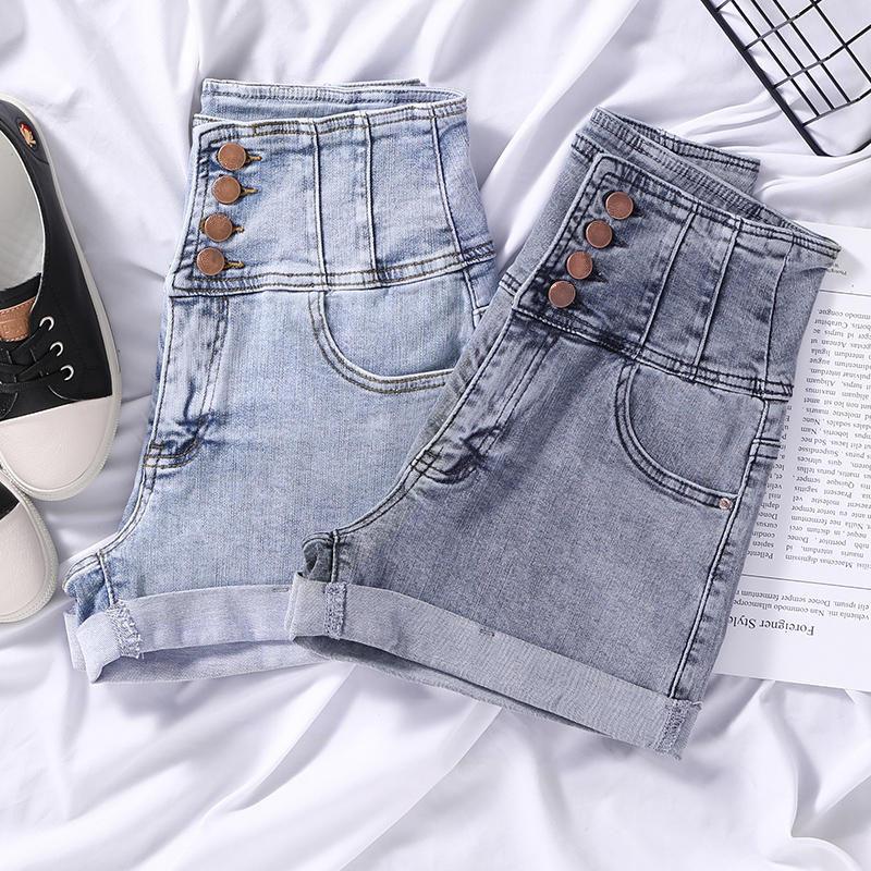 Vintage Denim Shorts Women Summer Loose High Waist Mini Female Casual Wide Leg Clothes Solid Q2498 Women's