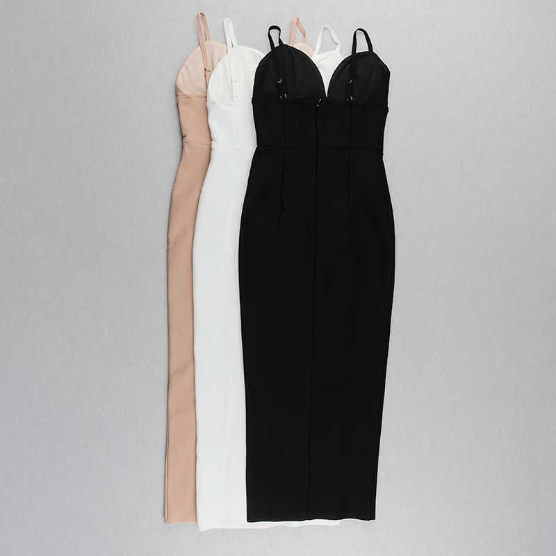 Bandage Women Dress Summer Sexy Party Club Elegant Bodycon Spaghetti Strap Ladies Clothes 210527