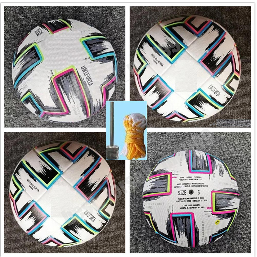 2021 Top European Cup Soccer ball Final KYIV PU size 5 balls granules slip-resistant football 4 high quality
2021 Top European Cup Soccer ball Final KYIV PU size 5 balls granules slip-resistant football 4 high quality