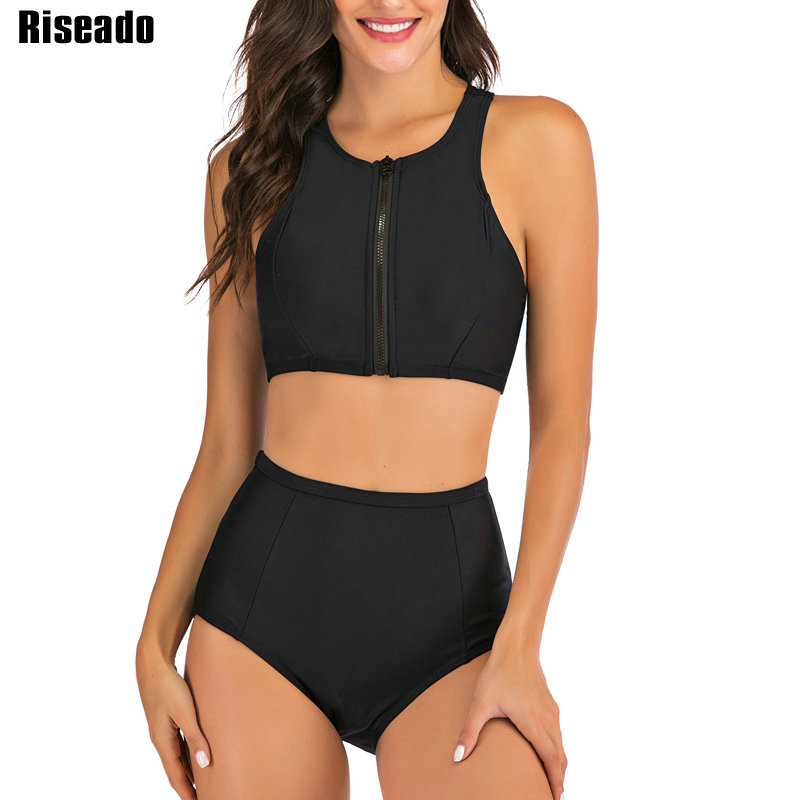 Riseado Sport Swimwear Women 2021 High Waisted Two-piece Swimsuits Black Bikinis Zipper Bathers Bathing Suits Summer Beach, Rs0130
Riseado Sport Swimwear Women 2021 High Waisted Two-piece Swimsuits Black Bikinis Zipper Bathers Bathing Suits Summer Beach, Rs0130