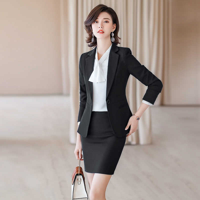 Women's Professional Skirt Suit Two-piece Overalls Autumn and Winter Slim Solid Color Ladies Jacket High Waist Female 210527, Blazer skirt a
Women's Professional Skirt Suit Two-piece Overalls Autumn and Winter Slim Solid Color Ladies Jacket High Waist Female 210527, Blazer skirt a