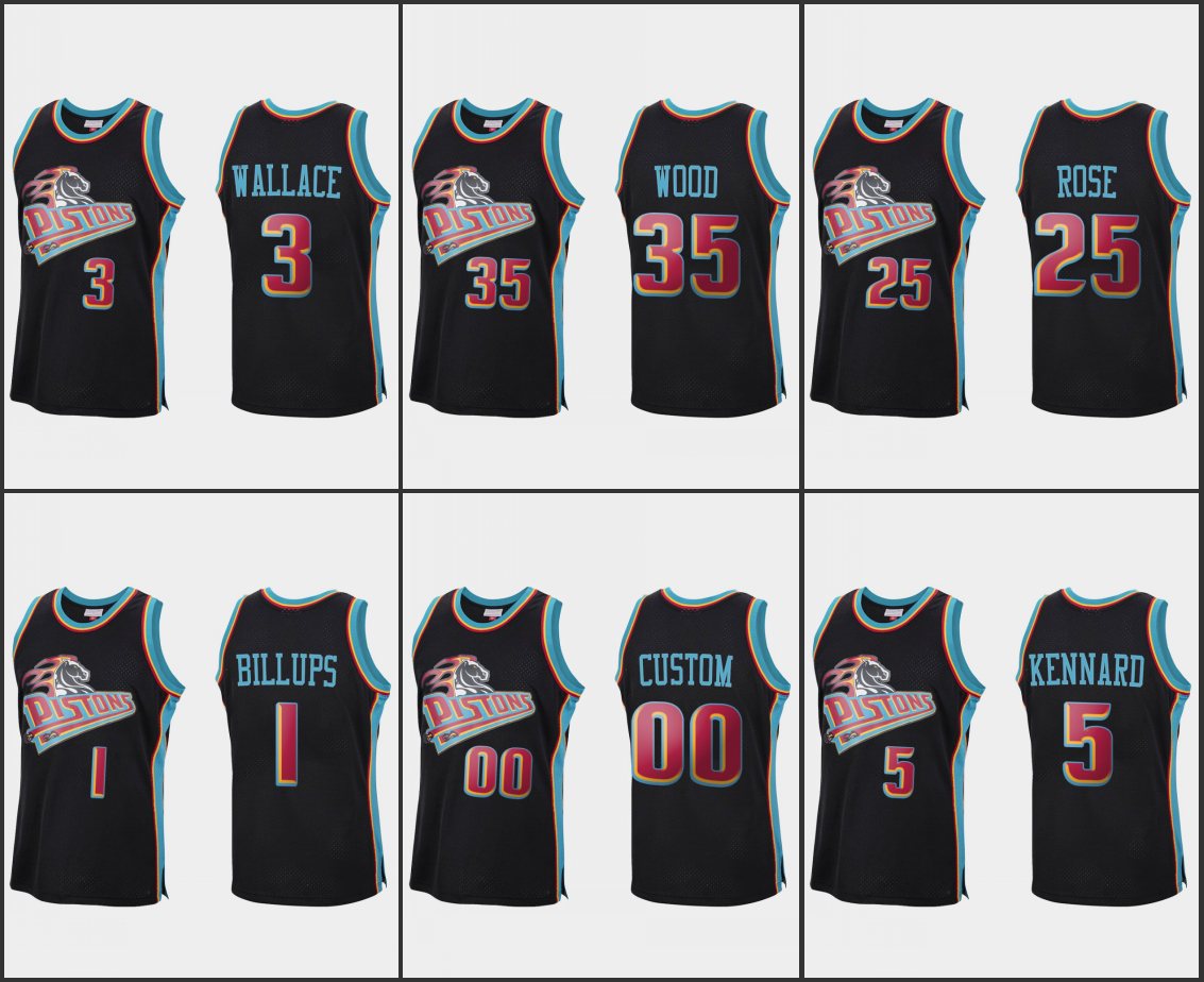 DetroitPistonsMen Derrick Rose Christian Wood Richard Hamilton Chauncey Billups Ben Wallace Custom Reload Classic Black Jersey
DetroitPistonsMen Derrick Rose Christian Wood Richard Hamilton Chauncey Billups Ben Wallace Custom Reload Classic Black Jersey