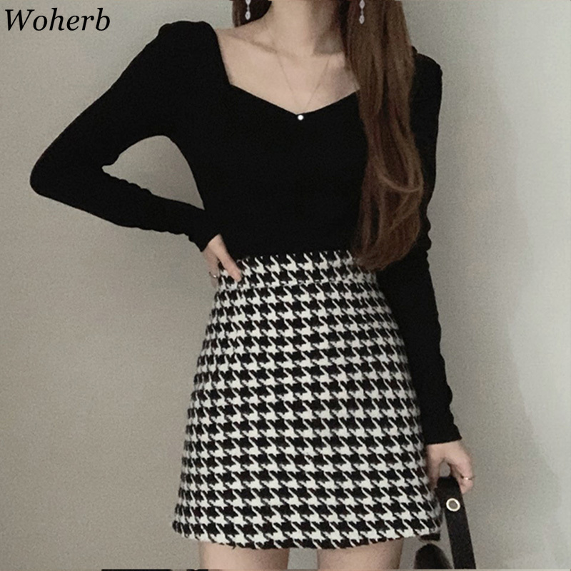 Sexy Lady Woman Tshirts Square Collar Slim Shirt Elegant Chic Pullovers Tees Spring Simple Long-sleeve White Tops Female 210519