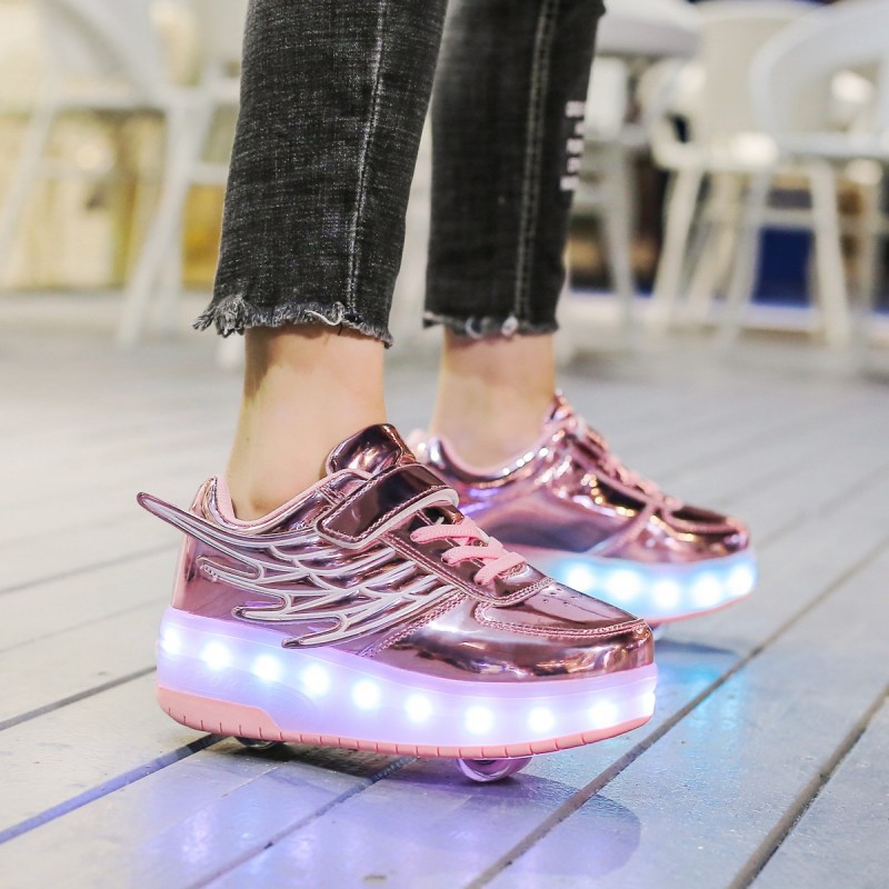 Size 28-40 Children USB Charged Glowing Double Wheels Sneakers For Kids Boys Girls LED Lighted Roller Skate Shoes With Lights, Black
Size 28-40 Children USB Charged Glowing Double Wheels Sneakers For Kids Boys Girls LED Lighted Roller Skate Shoes With Lights, Black