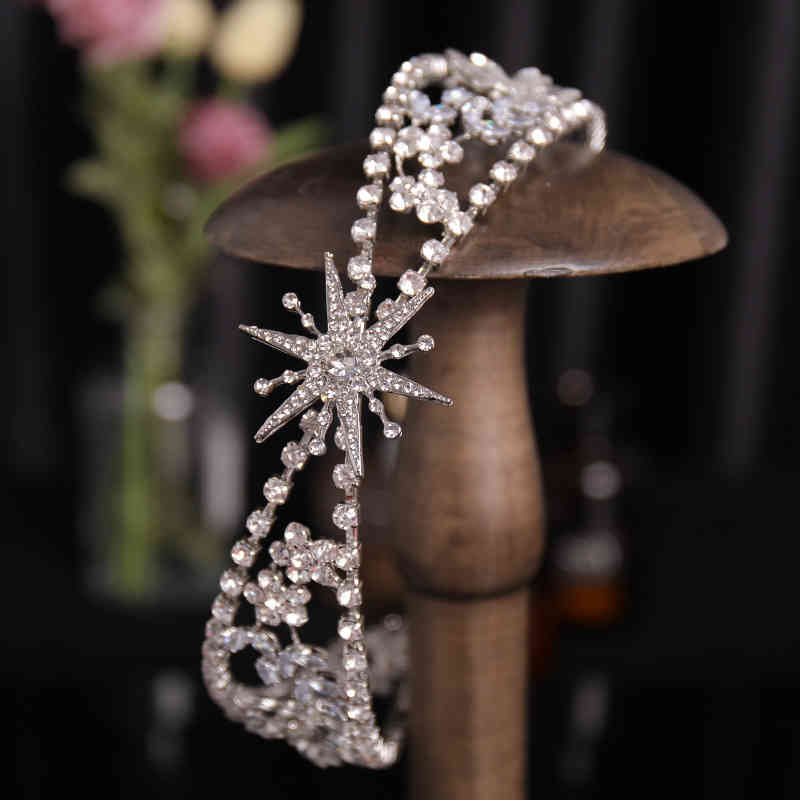 Wedding Hair Jewelry Accessories Zircon Crystal Band Head Buckle Bride Photo Glittering Diamond Crown Headdress