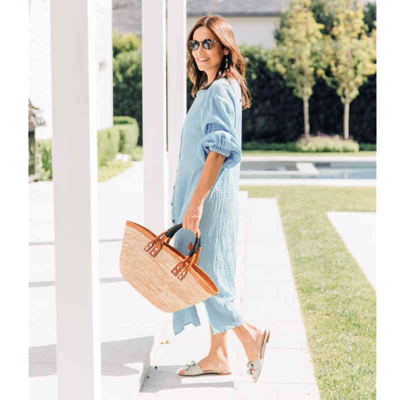 Elegant Bikini Cover-ups Sexy Button Frony Open Long Sleeve Summer Beach Dress Women Wear Swim Suit Cover Up Q1253 210420