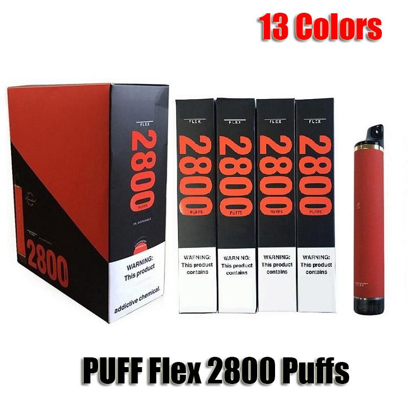 Puff Flex Bars 2800 Puffs Disposable E cigarettes 1500mAh 10 ml Battery 13 colors available Disposable Vape Pen kit
Puff Flex Bars 2800 Puffs Disposable E cigarettes 1500mAh 10 ml Battery 13 colors available Disposable Vape Pen kit