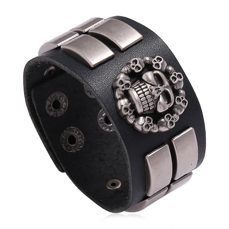 Bangle Jessingshow Black Men Genuine Leather Bracelet Rock Statement Skull Bracelets Bangles Gothic Style Personality Charm Jewelry
Bangle Jessingshow Black Men Genuine Leather Bracelet Rock Statement Skull Bracelets Bangles Gothic Style Personality Charm Jewelry