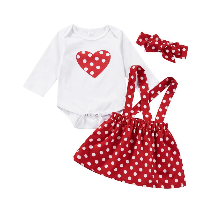 Clothing Sets Valentine Born Baby Girls Clothes Outfit, Heart Dot Print Long Sleeve Romper And Skirt Headband Three Piece Set, White
Clothing Sets Valentine Born Baby Girls Clothes Outfit, Heart Dot Print Long Sleeve Romper And Skirt Headband Three Piece Set, White