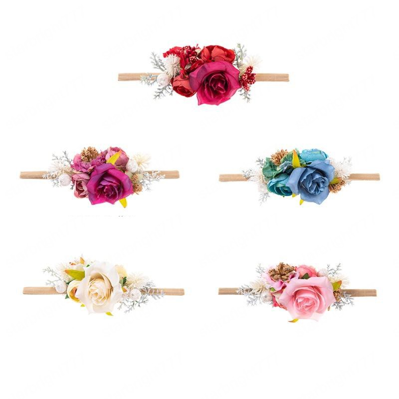 Fashion Sweet Flower Hairbands Headbands Baby Girl Kids Elastic Soft Head Band Hair Accessories Headdress Headwear for Children