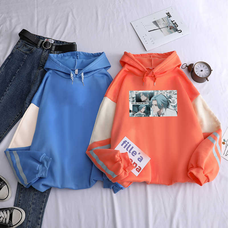 Harajuku Anime SK8 The Infinity Langa Hoodies Unisex Funny Cartoon Skateboard Manga Clothes Street Winter Patchwork Sweatshirts Y0804