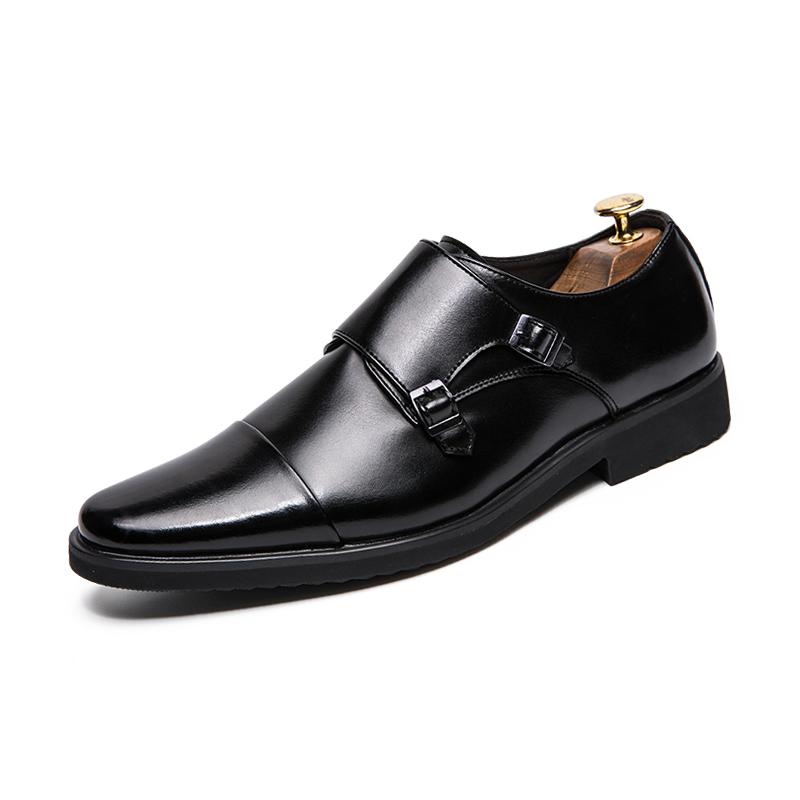 Dress Shoes Size 3848 Mens Double Monk Strap Oxford Leather Square Toe Classic Casual Comfortable Gradual Loafer Brand