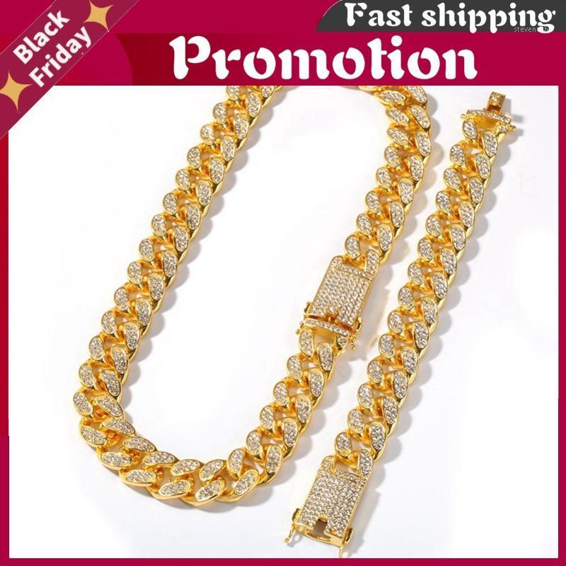 Chains 20mm Heavy Miami Cuban Link Chain Necklace & Bracelet Set Full Iced Out Rhinestones Bling Hiphop Jewelry For Men
Chains 20mm Heavy Miami Cuban Link Chain Necklace & Bracelet Set Full Iced Out Rhinestones Bling Hiphop Jewelry For Men