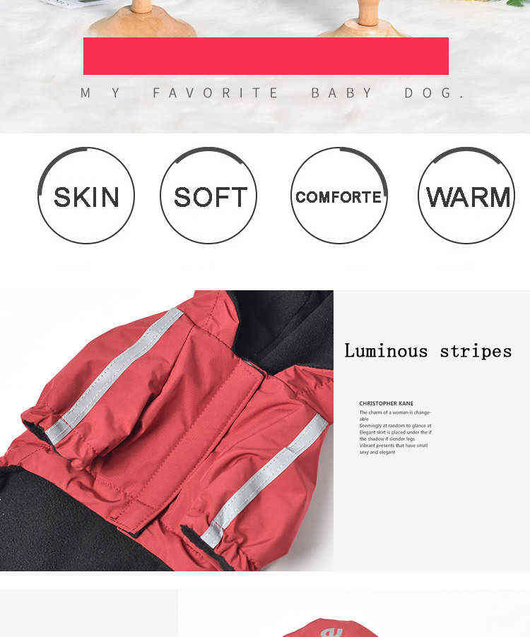Dog Clothes Puppy Coat Winter WarmJacket Waterproof Reflective Dogface Pet Apparel Clothing For Small Medium Large Dogs 211106