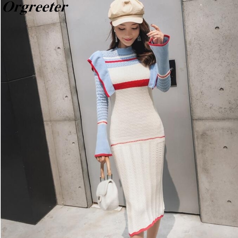 Winter Women Striped Ruffles Patchwork Hollow out Knitted Dress Graceful Lady Ruffle Flare Sleeve Knitting Sweaters Pullover 210525, Blue
Winter Women Striped Ruffles Patchwork Hollow out Knitted Dress Graceful Lady Ruffle Flare Sleeve Knitting Sweaters Pullover 210525, Blue