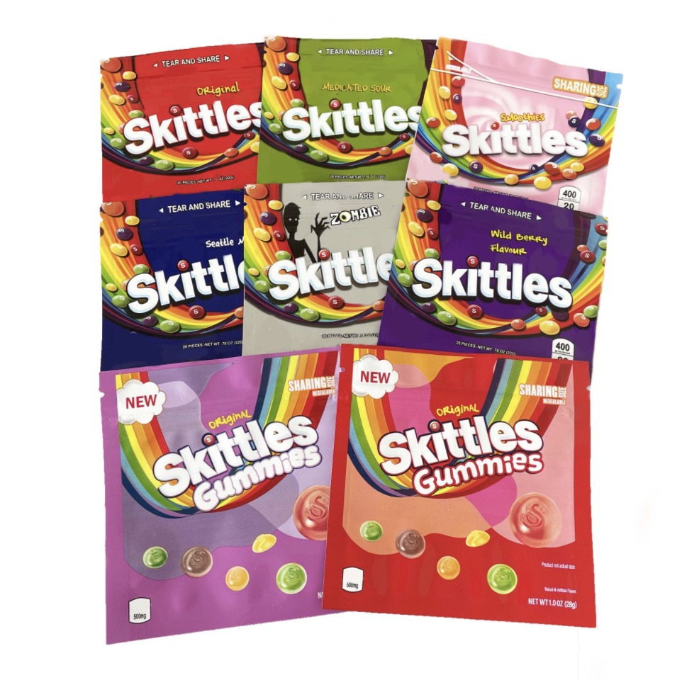 Skittles Medicated gummies mylar bags sour wild berry zombie Resealable ziplock 400mg smell proof rainbow
Skittles Medicated gummies mylar bags sour wild berry zombie Resealable ziplock 400mg smell proof rainbow