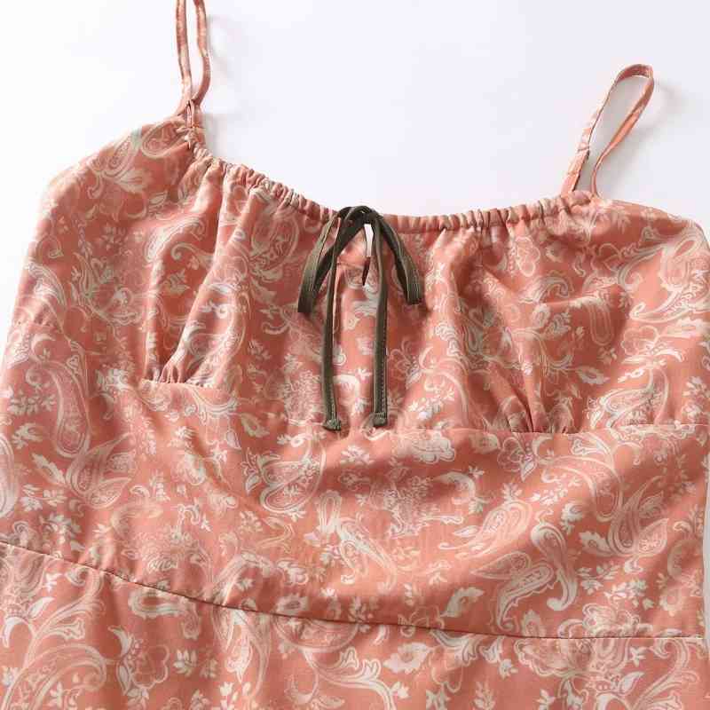 Summer Women Paisley Printing Suspender Mini Dress Female Sleeveless Clothes Casual Lady Loose Vestido D7536 210430