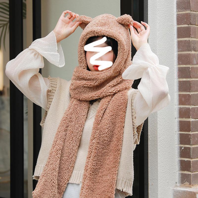 Scarves Autumn Winter Korean Version Sweet And Cute Thickening Warm Scarf Plush Imitation Lamb Wool Bear Ear Hat Ladies Bufanda
Scarves Autumn Winter Korean Version Sweet And Cute Thickening Warm Scarf Plush Imitation Lamb Wool Bear Ear Hat Ladies Bufanda