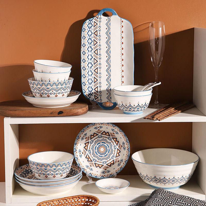 Dinnerware Sets Bohemian Ceramic Tableware Set Rice Bowl Household Amphora Dish Big Soup Bowls Products Kitchen Supplies Kitchenware
Dinnerware Sets Bohemian Ceramic Tableware Set Rice Bowl Household Amphora Dish Big Soup Bowls Products Kitchen Supplies Kitchenware