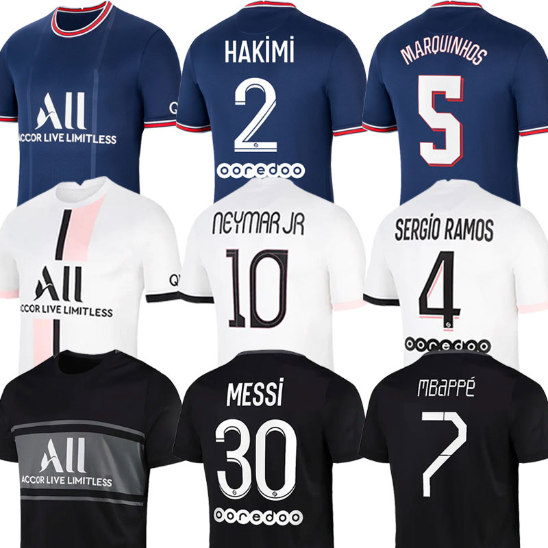 MAILLOT THird Soccer Jerseys 21 MESSI 30 psg black jersey MBAPPE 7 SERGIO RAMOS 4 HAKIMI 2 VERRATTI 6 pairs football shirts kits Kids Equiment 2021 2022
MAILLOT THird Soccer Jerseys 21 MESSI 30 psg black jersey MBAPPE 7 SERGIO RAMOS 4 HAKIMI 2 VERRATTI 6 pairs football shirts kits Kids Equiment 2021 2022