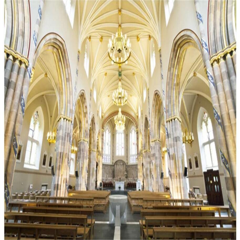 Church stereo background wall painting custom large mural green wallpaper papel de parede para quarto
