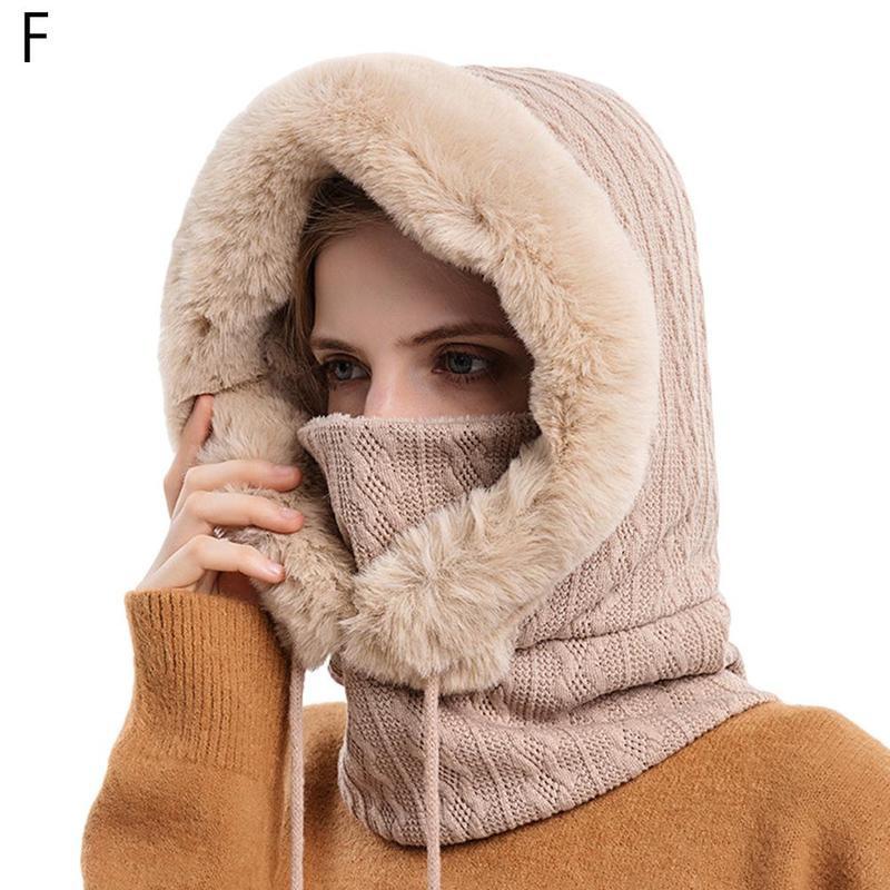 Winter Knitted Women Thick Warm Outdoor Riding Ski Cap