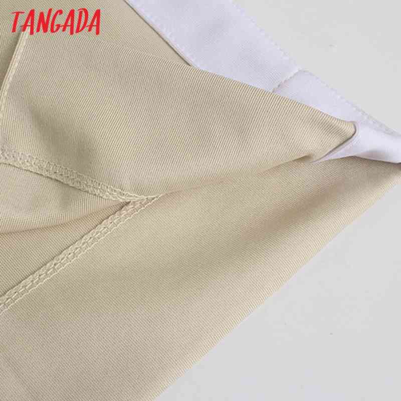 Women Sold Beige Long Trousers Vintage Style Strethy Waist Lady Pants Pantalon JE13 210416