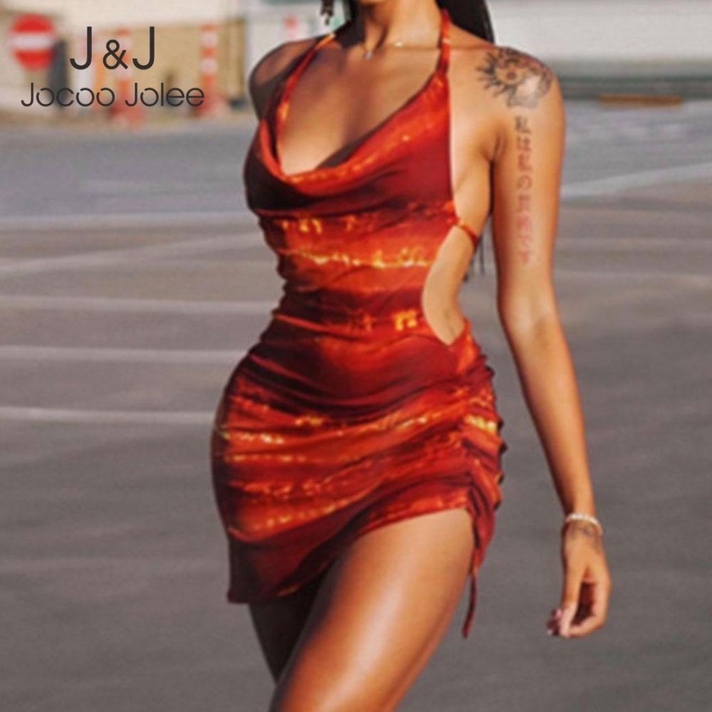 Jocoo Jolee Women Summer Sexy Halter Hit Color Backless Printing Shirring Mini Dress V-Neck Streetwear Party Club Low-Cut 210518, Red
Jocoo Jolee Women Summer Sexy Halter Hit Color Backless Printing Shirring Mini Dress V-Neck Streetwear Party Club Low-Cut 210518, Red