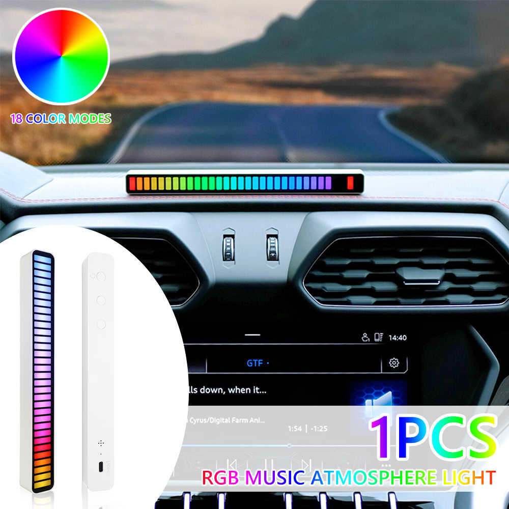 Car Bar Lights Rhythm Multicolor Music Sound Control Atmosphere LED Strip Home RGB Colorful Tube Ambient Light Decor free shipping