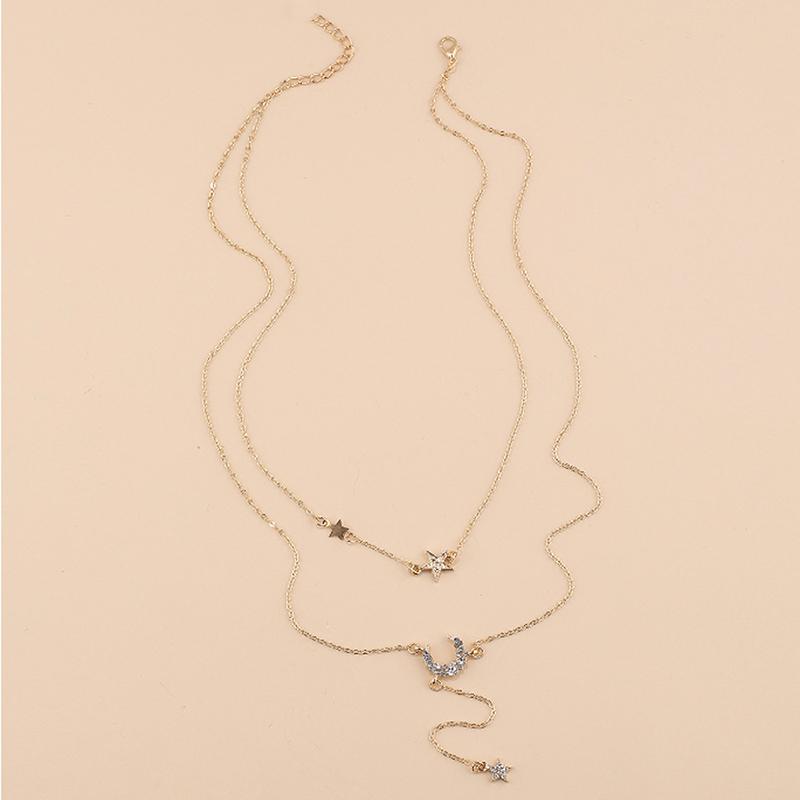 Chains Star & Moon Pendant Necklace Multi-layer Gifts Adjustable Alloy Chain With Extender Female LB
Chains Star & Moon Pendant Necklace Multi-layer Gifts Adjustable Alloy Chain With Extender Female LB