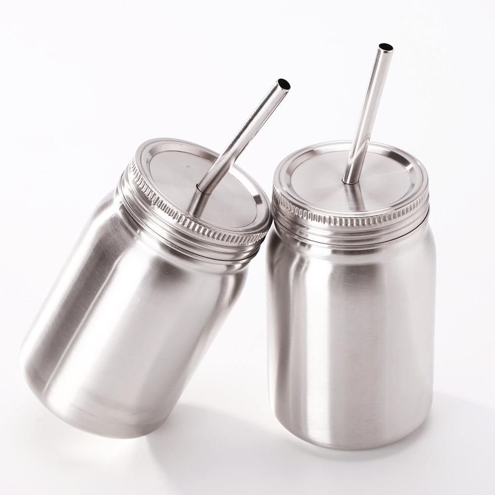 17oz mason jar Double Walled Coffee Mug Stainless Steel Tumblers silver with Metal Lid and Straw
17oz mason jar Double Walled Coffee Mug Stainless Steel Tumblers silver with Metal Lid and Straw