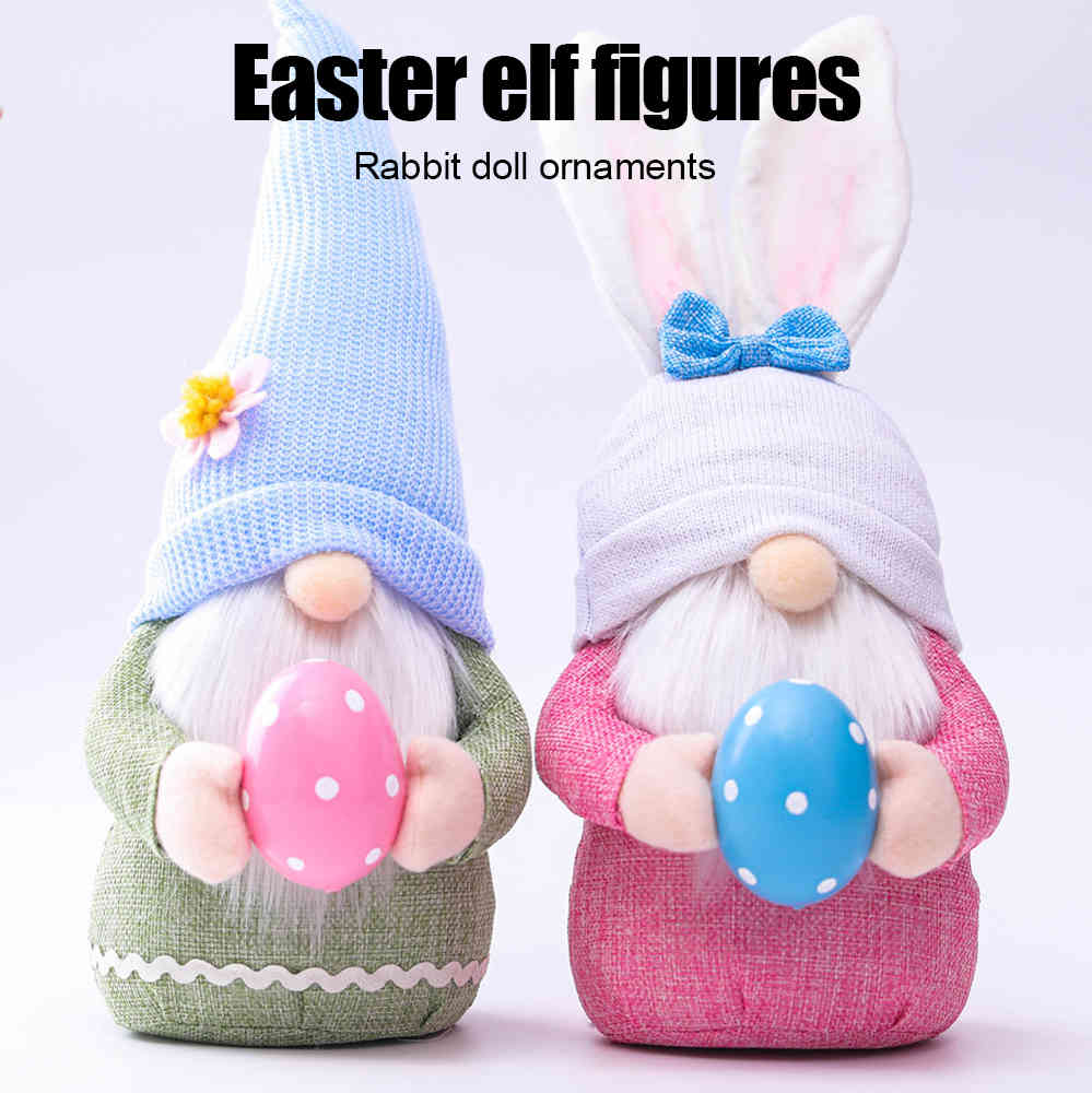 Easter Pink Ear Bunny Dwarf Gnome Doll Fairy Doll Decoration Home Family Party Decoration Children'S Toys