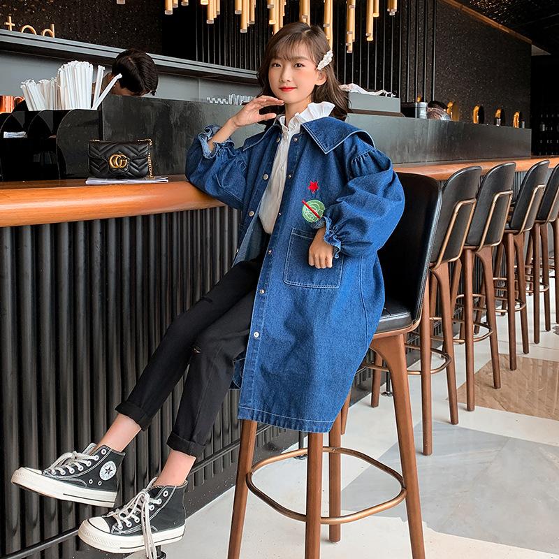 Coat Teenage 2022 Spring Denim Windbreaker Outerwear For Girls Blue Long Sleeve Fashion Jacket Shool Children's Trench, Blue;gray
Coat Teenage 2022 Spring Denim Windbreaker Outerwear For Girls Blue Long Sleeve Fashion Jacket Shool Children's Trench, Blue;gray