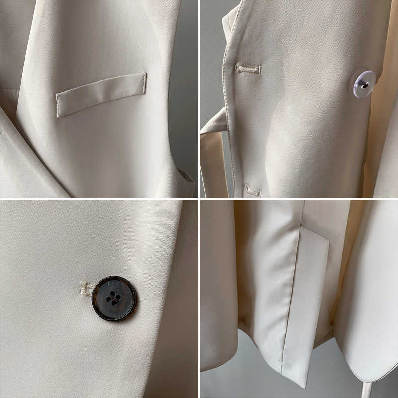 GOPLUS Autumn Vest Women Vintage V-neck Double Breasted Short Loose Vests Womens Chalecos Para Mujer Kamizelka Damska C8261 210819