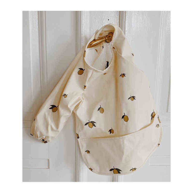 Infant Food Eating Bibs Waterproof Born Meal Aprons Adjustable Children Art Smocks Baby Feeding Clothes with Long Sleeves 211117