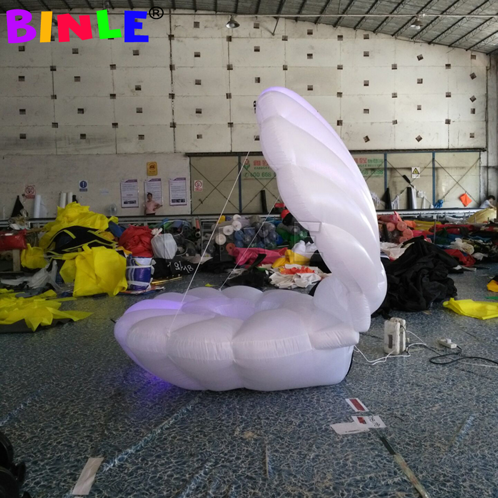 Advertising Promotion inflatable sea shell with LED lights clam giant Mermaid stage dance parade decoration