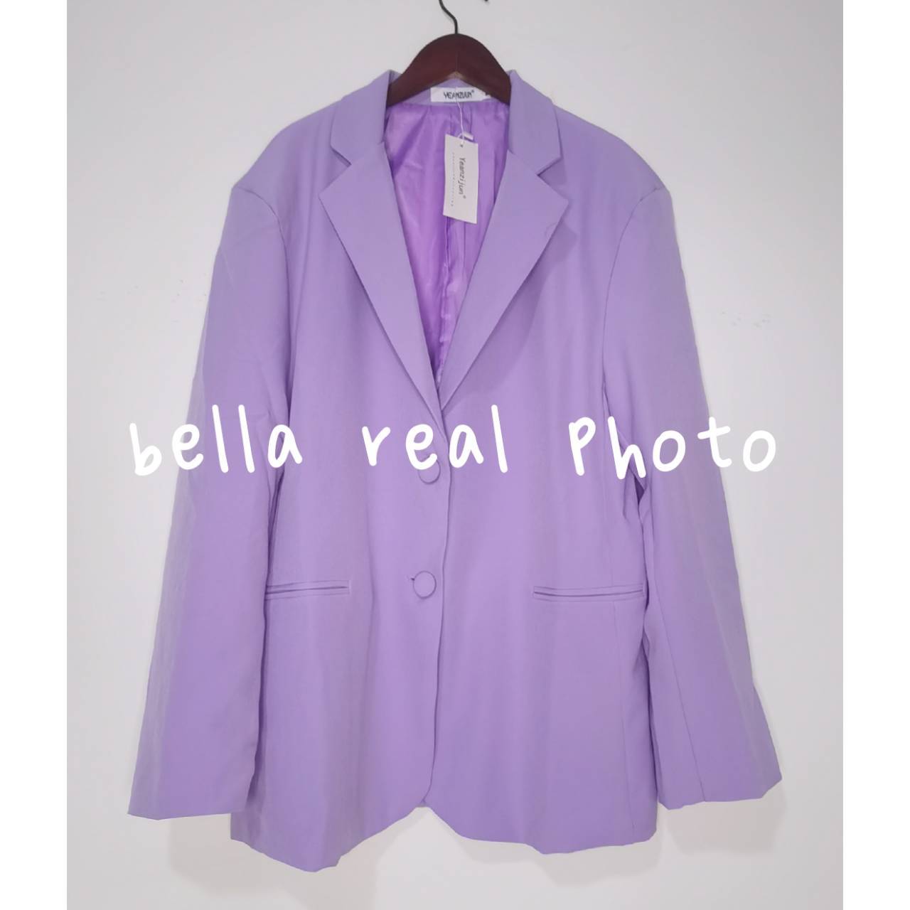 Wonder Basic jacket Loose blazer Casual Chic Single Breasted Vintage Pocket Purple coat Outwear 210510