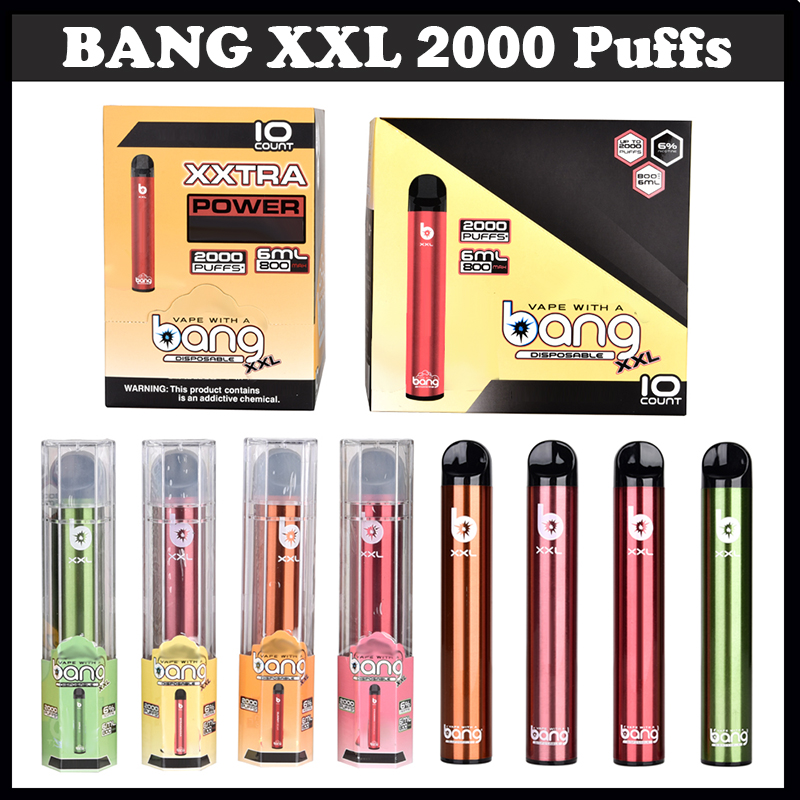 E cigarette Kit Bang XXL XXTRA Puff Vape Pen 2000 Puffs 6ml Pre-filled Smoking oil Pods 800mAh Disposable Battery Box Packaging, Select the colors;please remark.
E cigarette Kit Bang XXL XXTRA Puff Vape Pen 2000 Puffs 6ml Pre-filled Smoking oil Pods 800mAh Disposable Battery Box Packaging, Select the colors;please remark.