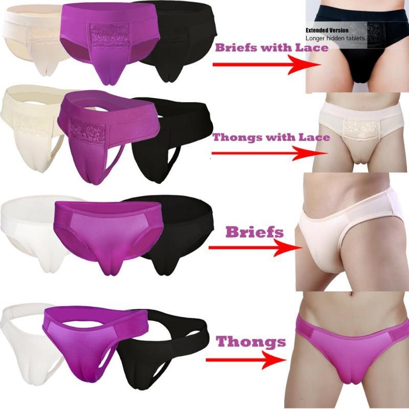 Sous-estibles masques masquants masquage de gaffants en forme de string bref faux tampon vaginal sissy sissy sissy Sous-vêtements pour crossdress