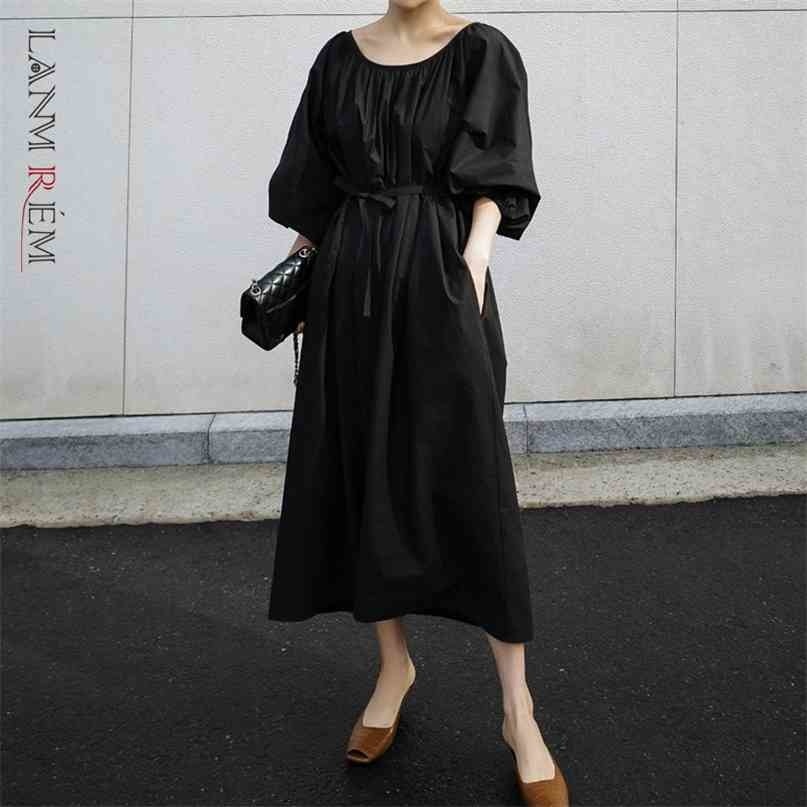 Summer Dress Puff Sleeve Round Neck High Waist Women Large Size Dresses With Pockets Temperament Loose 2H201 210526, Blue
Summer Dress Puff Sleeve Round Neck High Waist Women Large Size Dresses With Pockets Temperament Loose 2H201 210526, Blue