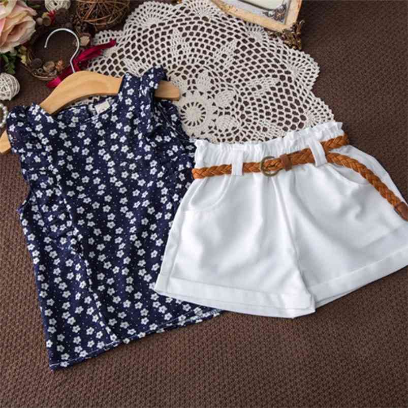 Arrivals Summer Children Sets Sleeveless Ruffles Print Floral Tops Sashes Shorts Casual 2Pcs Girls Clothes 2-7T 210629, Blue
Arrivals Summer Children Sets Sleeveless Ruffles Print Floral Tops Sashes Shorts Casual 2Pcs Girls Clothes 2-7T 210629, Blue