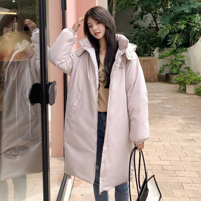 Guilantu Winter Hooded Long Parkas Women Thick Down Cotton Padded Coat Female Casual Loose Puffer Jacket Oversize Overcoat 211008