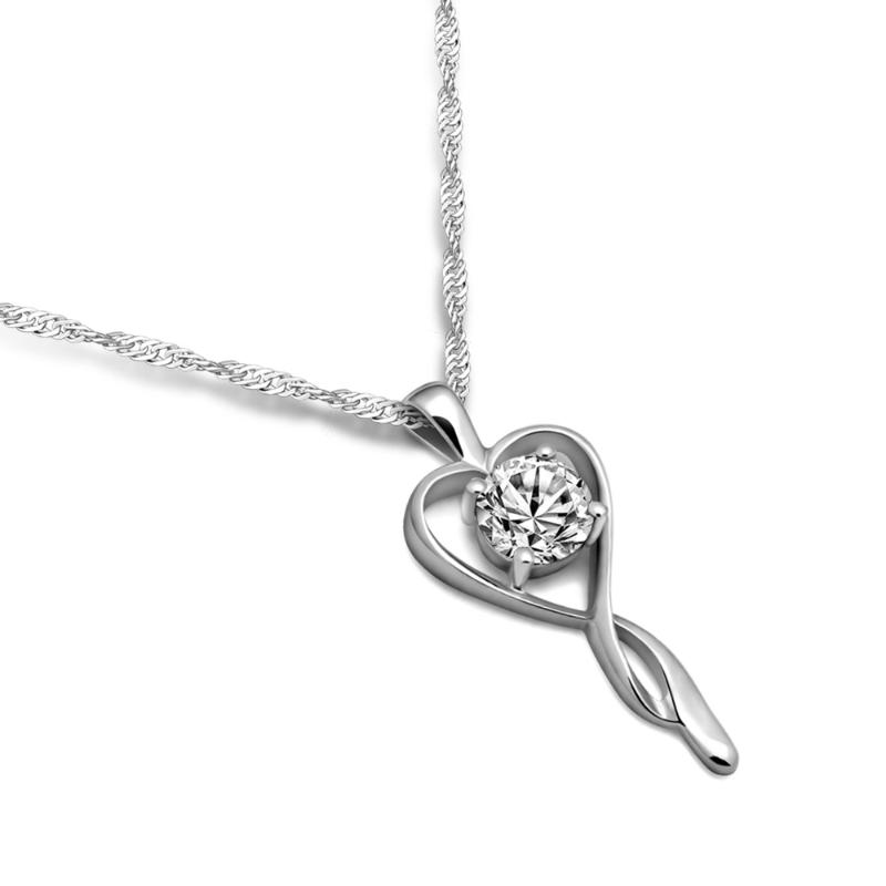 Chains Sweet Micro Pave Crystal Heart Key 925 Sterling Silver Pendant Choker Necklace For Women Wedding Jewelry Accessories
Chains Sweet Micro Pave Crystal Heart Key 925 Sterling Silver Pendant Choker Necklace For Women Wedding Jewelry Accessories